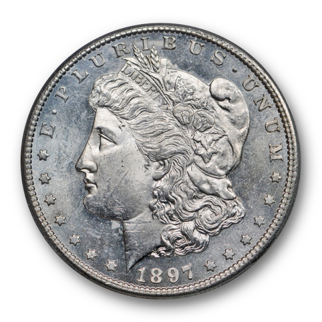 1897 S $1 Morgan Dollar PCGS MS 63 Uncirculated Blast White & Flashy Nice ! 