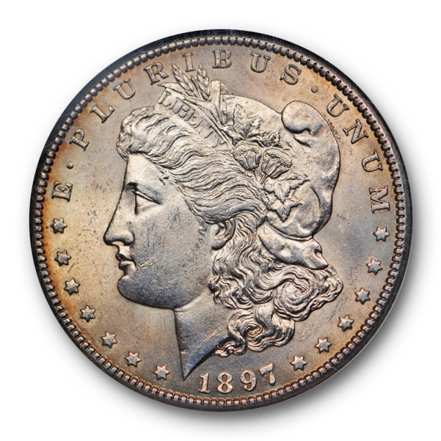 1897 S $1 Morgan Dollar NGC MS 62 Uncirculated Attractive Toned Beauty