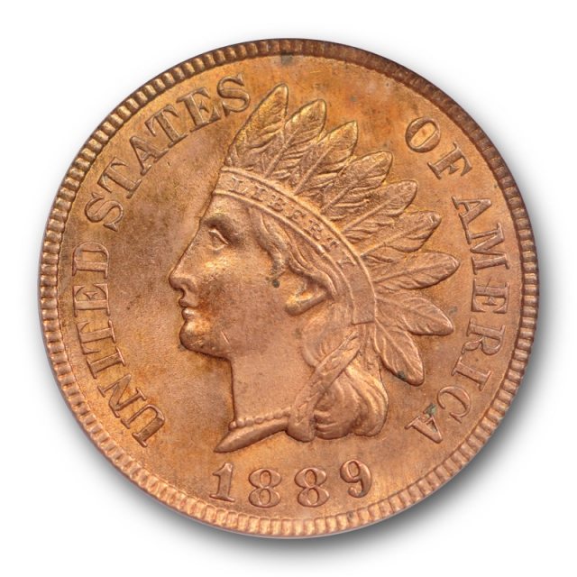 1889 1C Indian Head Cent PCGS MS 64 RB Uncirculated Red Brown Mostly RED ! 