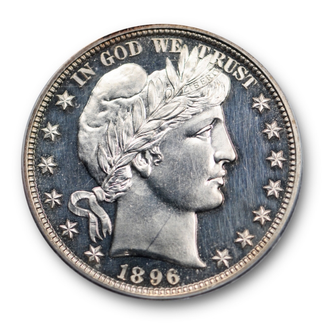 1896 50C Proof Barber Half Dollar PCGS PR 62 Cameo CAM Stunning Low Mintage Coin !