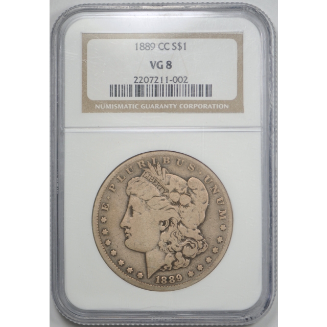 1889 CC $1 Morgan Dollar NGC VG 8 Very Good Carson City Mint Key Date Original Coin