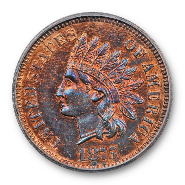 1875 1C Proof Indian Head Cent ICG PR 64 RB Red Brown PF Low Mintage Coin 