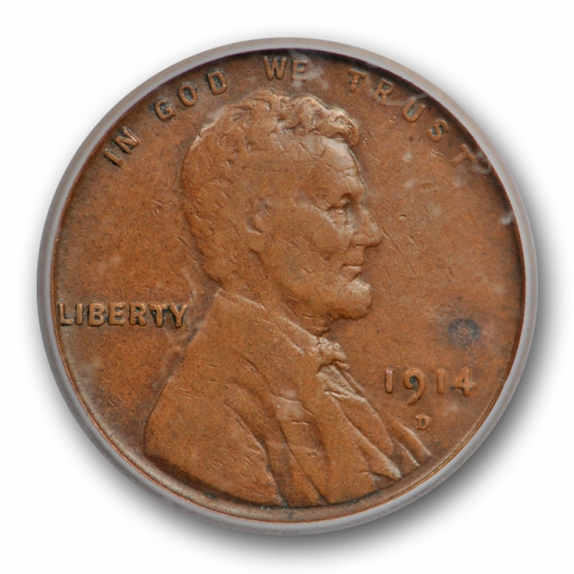 1914 D 1C Lincoln Wheat Cent ICG VF 20 Very Fine Denver Mint Key Date Original 