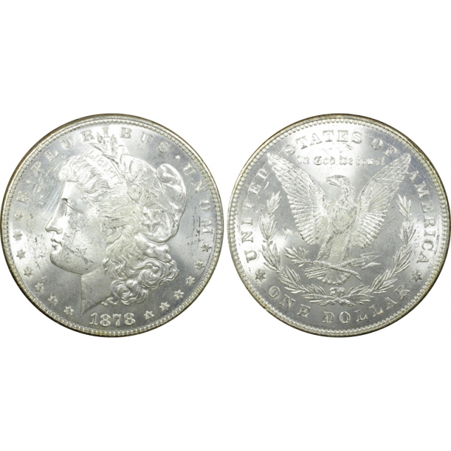 1878 7/8TF $1 Strong Morgan Dollar PCGS MS 62 Uncirculated 7/8 Variety Coin 