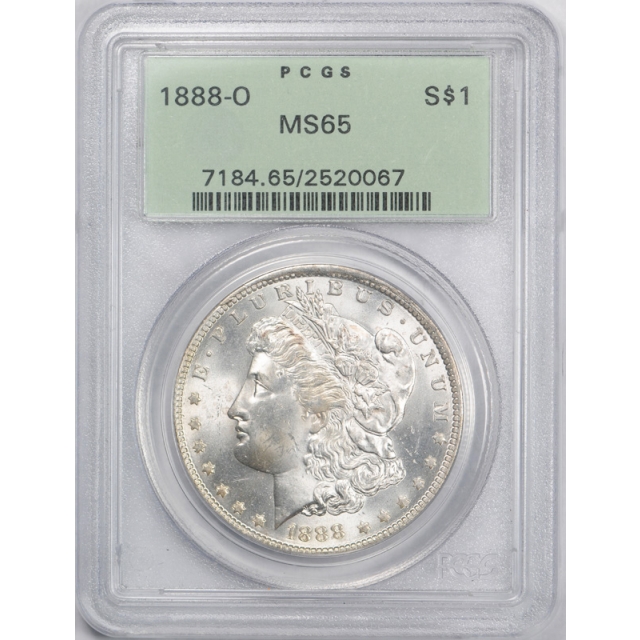 1888 O $1 Morgan Dollar PCGS MS 65 Uncirculated OGH Exceptional ! Cert#0067