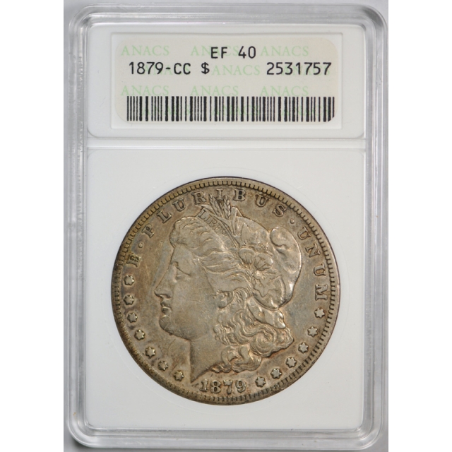 1879 CC $1 Morgan Dollar ANACS EF XF 40 Extra Fine Carson City Mint Old Holder ! 