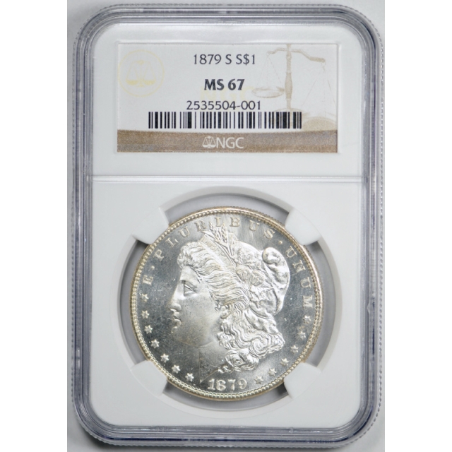 1879 S $1 Morgan Dollar NGC MS 67 Uncirculated Blast White Exceptional Coin ! 