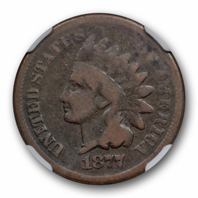 1877 1c Indian Head Cent NGC VG 8 Very Good Key Date Full Rims Toned Cert#7005