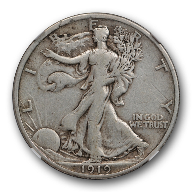 1919 50c Walking Liberty Half Dollar NGC VF 25 Very Fine to Extra Fine 