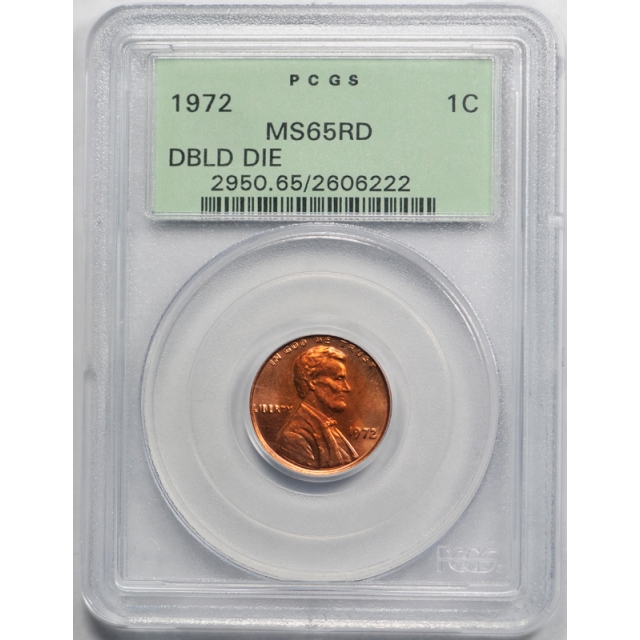 1972 1C Doubled Die Obverse Lincoln Memorial Cent PCGS MS 65 RD Red DDO OGH