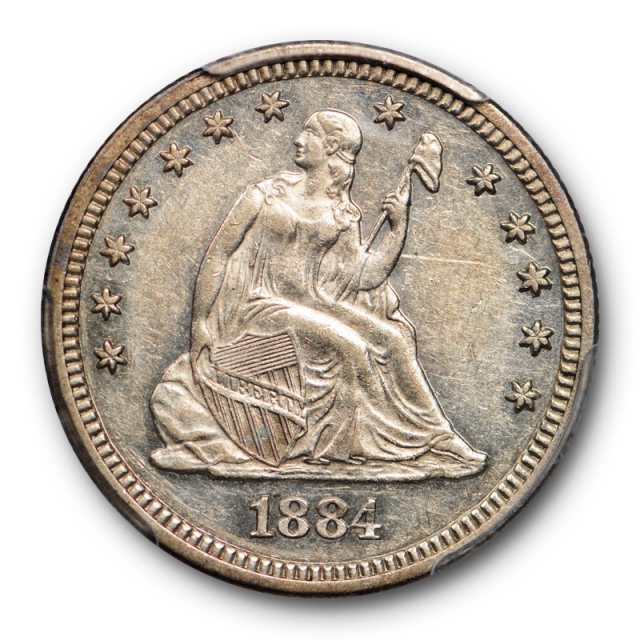 1884 25C Seated Liberty Quarter PCGS PR 55 Proof Low Mintage Key Date 