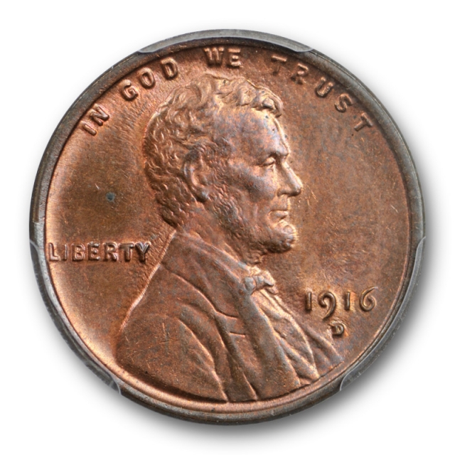 1916 D 1C Lincoln Wheat Cent PCGS MS 64 RB Uncirculated Red Brown Nice ! 