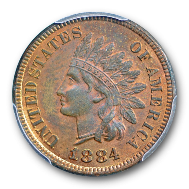 1884 1C Indian Head Cent PCGS MS 63 RB Uncirculated Red Brown Nice ! 