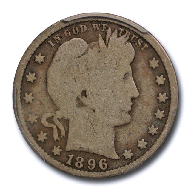 1896 S 25C Barber Quarter PCGS G 4 Good San Francisco Mint Key Date Original ! 