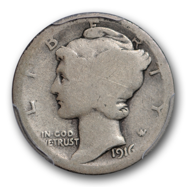 1916 D 10C Mercury Dime PCGS AG 3 About Good Key Date Low Mintage Cert#0199