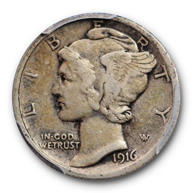 1916 D 10C Mercury Dime PCGS VF 30 Very Fine to Extra Fine Key Date CAC Approved !