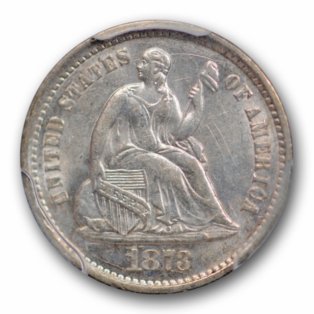 1873 S H10C Seated Liberty Half Dime PCGS AU 58 About Uncirculated Tough Cert#9737