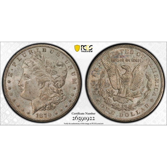 1879 CC $1 Morgan Dollar PCGS MS 63 Carson City Mint Uncirculated Toned !