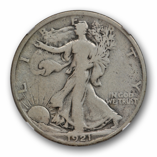 1921 50c Walking Liberty Half Dollar NGC VG 8 Very Good Key Date Full Rims Original  