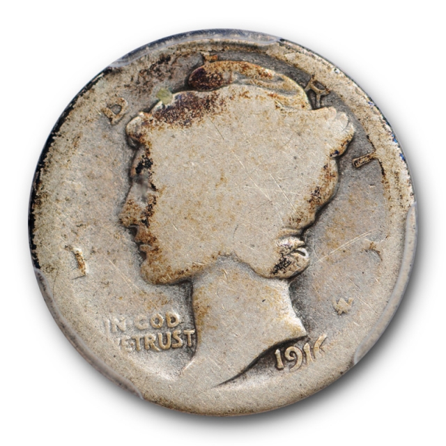 1916 D 10C Mercury Dime PCGS FR 02 2 Fair Key Date Low Mintage Cert#3968