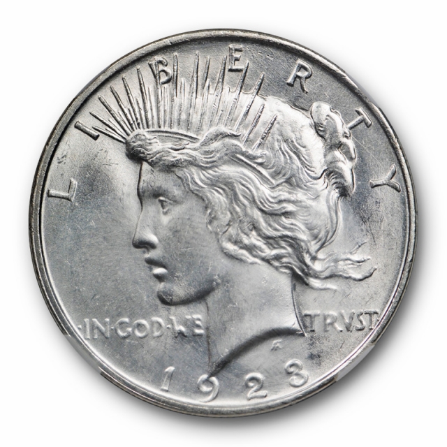 1923 D $1 Peace Dollar NGC MS 62 Uncirculated Blast White Denver Mint 