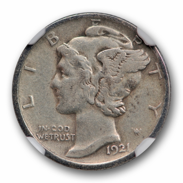 1921 10c Mercury Dime NGC VF 30 Very Fine to Extra Fine Key Date Philadelphia P Mint