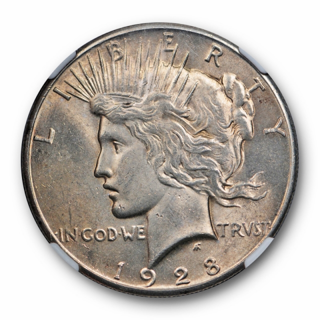 1928 Peace Dollar $1 NGC MS 63 Uncirculated Key Date Lightly Toned
