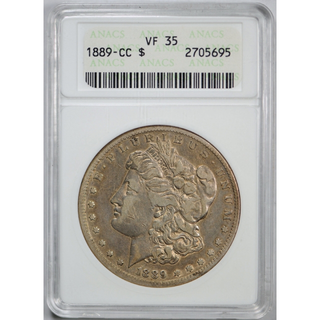 1889 CC $1 Morgan Dollar ANACS VF 35 Very Fine to Extra Fine Carson City Mint Key Date