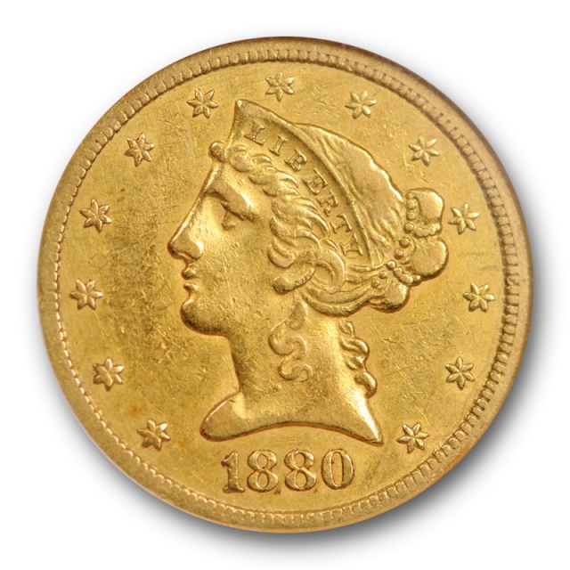 1880 CC $5 Liberty Head Half Eagle Carson City Mint Gold ANACS VF 35 Old Holder !