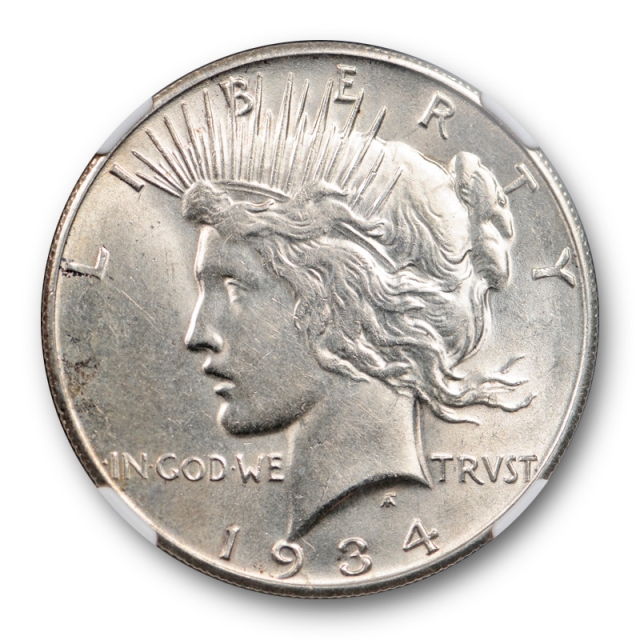 1934 S $1 Peace Dollar NGC AU 55 About Uncirculated Better Date Nice ! 