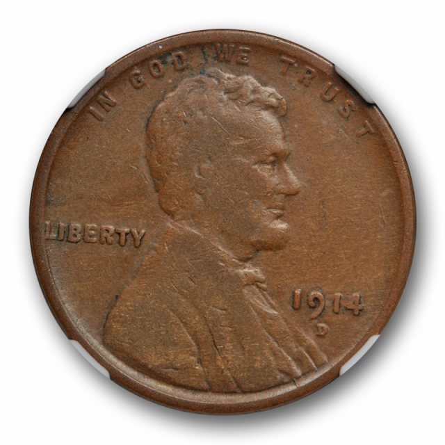 1914 D 1c Lincoln Wheat Cent NGC VG 8 BN Very Good Key Date Denver Mint Cert#8019