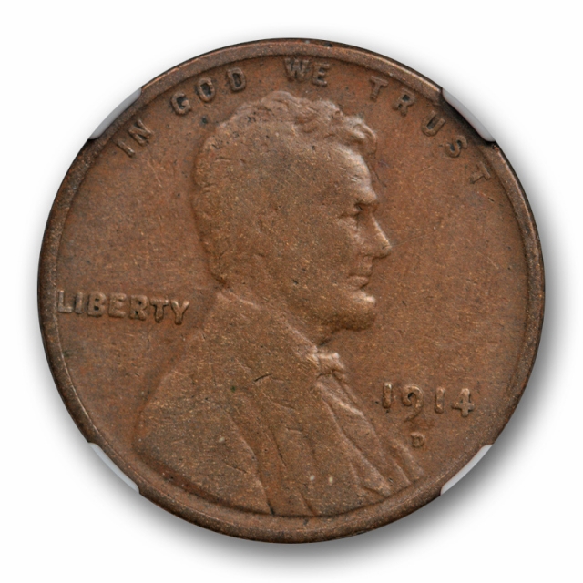 1914 D 1c Lincoln Wheat Cent NGC VG 8 Very Good Denver Mint Key Date Cert#8021