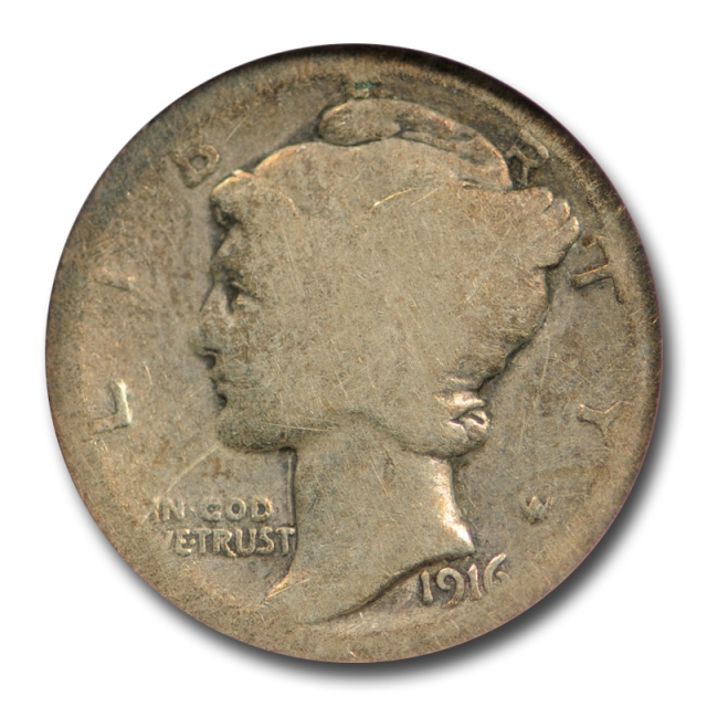 1916 D 10c Mercury Dime ANACS G 4 Good Denver Mint Key Date Old Holder !