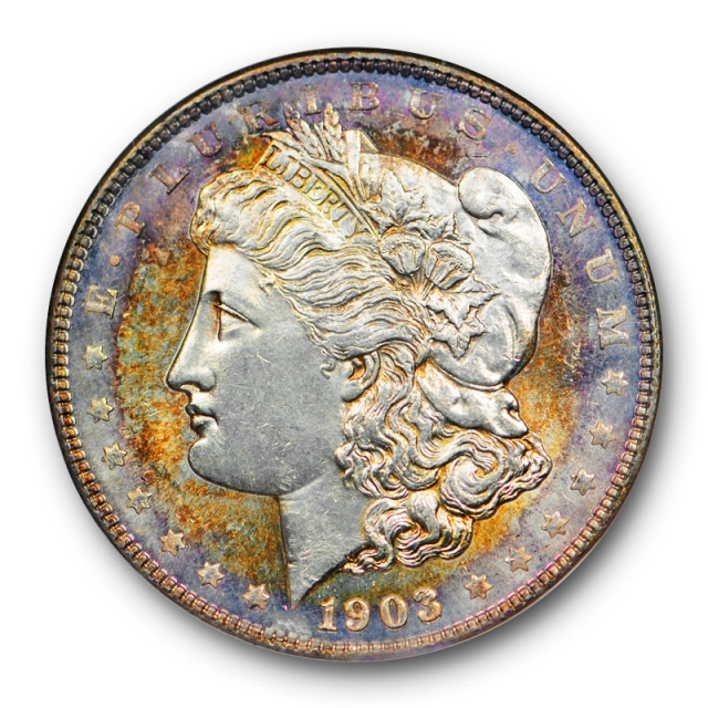 1903 $1 Morgan Dollar NGC MS 64 PL Proof Like Old Fatty Holder Toned Beauty