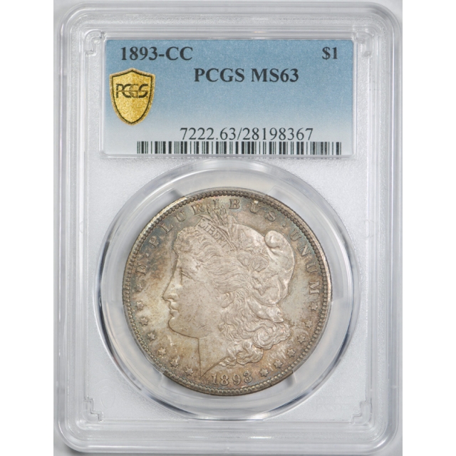 1893 CC $1 Morgan Dollar PCGS MS 63 Uncirculated Carson City Key Date Tough !