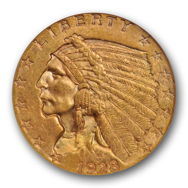 1928 $2.5 Indian Head Quarter Eagle Gold NGC MS 63 Uncirculated Old Fatty 