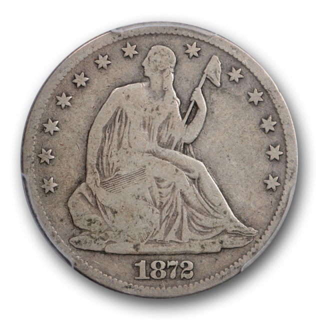 1872 CC 50C Seated Liberty Half Dollar PCGS VG 8 Very Good Carson City Mint  