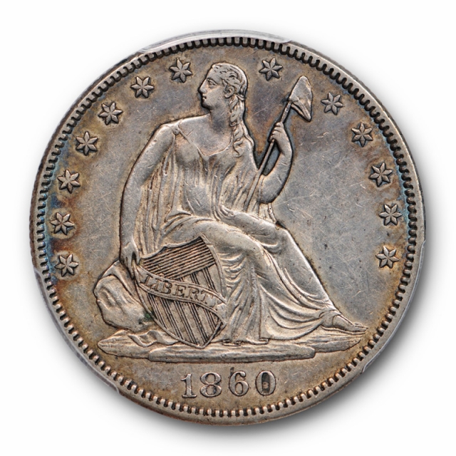 1860 50C Seated Liberty Half Dollar PCGS XF 45 Extra Fine to About Uncirculated