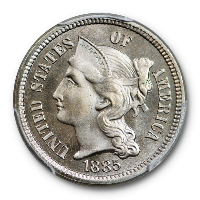 1885 3CN Three Cent Nickel PCGS PR 67 High End Proof Key Date Toned ! 