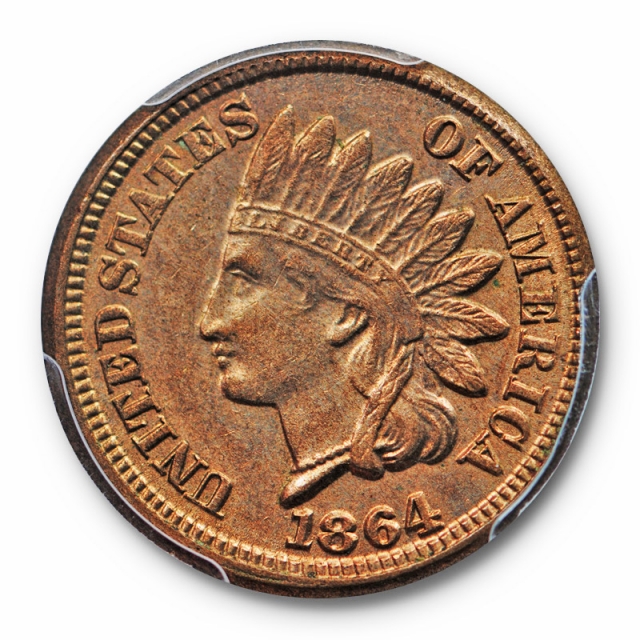 1864 1C Copper Nickel Indian Indian Head Cent PCGS MS 62 US Cert#7808