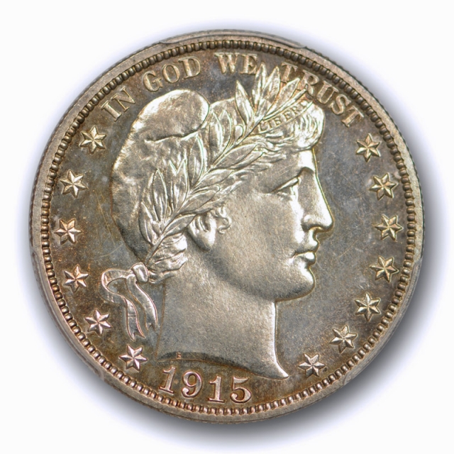 1915 50C Barber Half Dollar PCGS PR 63 Proof Toned Key Date Low Mintage Tough ! 