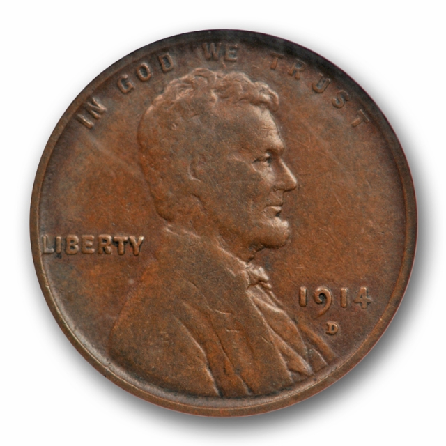 1914 D 1c Lincoln Wheat Cent NGC F 12 Fine Denver Mint Key Date Cert#2002