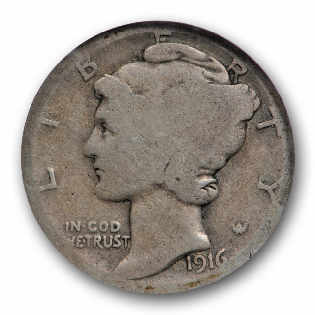1916 D 10c Mercury Dime NGC AG 3 About Good Denver Mint Key Date Cert#0005