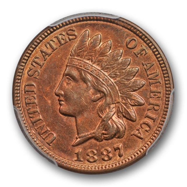 1887 1C Indian Head Cent PCGS MS 63 RB Uncirculated Red Brown Better Date