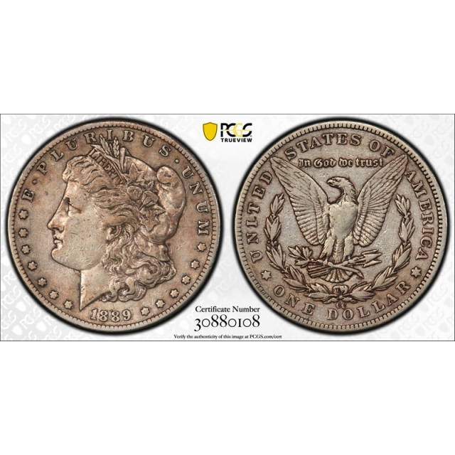 1889 CC $1 Morgan Dollar PCGS VF 30 Very Fine to Extra Fine Key Date Tough !