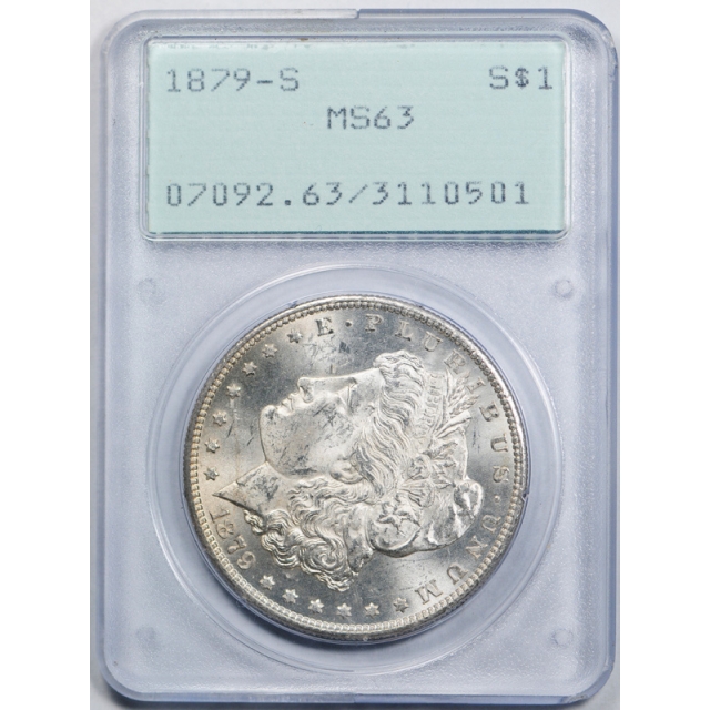 1879 S $1 Morgan Dollar PCGS MS 63 Uncirculated Rattler Coin First Generation
