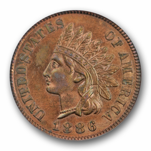 1886 1C Proof Indian Head Cent ICG PR 63 BN Brown Variety 1 Type 1 Proof 