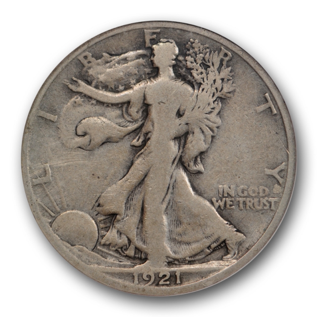 1921 D 50C Walking Liberty Half Dollar ANACS F 12 Fine Denver Mint Key Date