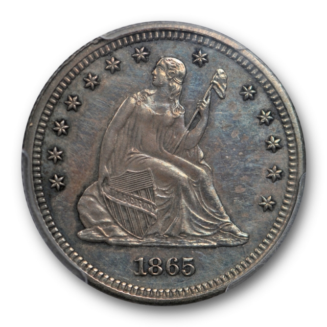 1865 25C Seated Liberty Quarter PCGS PR 61 Proof Low Mintage Key Date 