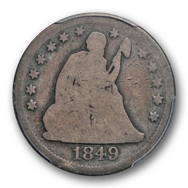 1849 25C Seated Liberty Quarter PCGS G 4 Good Philadelphia Mint